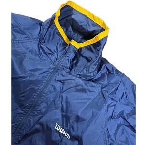 Vintage Wilson Full Zip Mens Sz 1XL Windbreaker Jacket Yellow / Blue